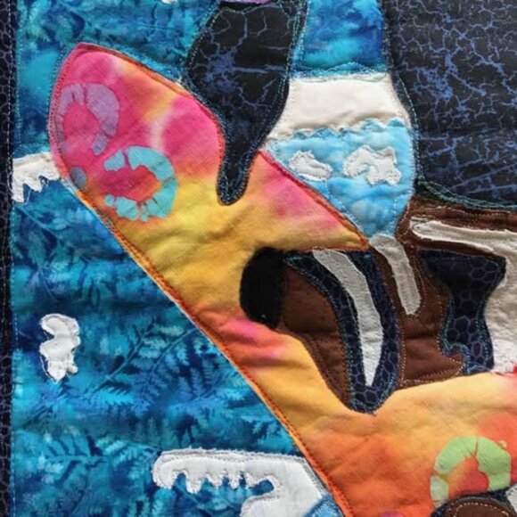 Snow Boarder Handmade Wall Quilt - Picture 2 of 2